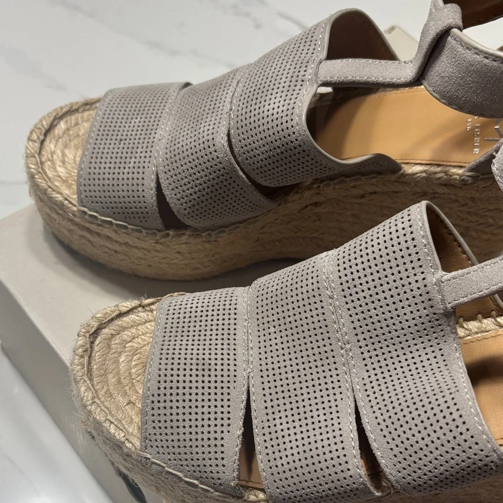 Marc Fisher Light Gray Wedge Sandals